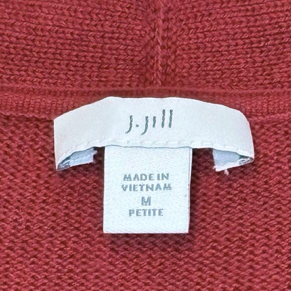 J.Jill Button Front Cardigan Sweater Women's Petite M | Rust Orange Relaxed Fit - Picture 4 of 10